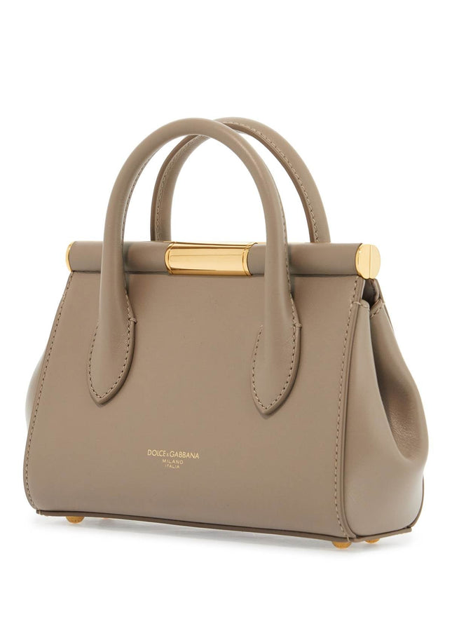 Dolce & Gabbana taupe leather handbag with lock