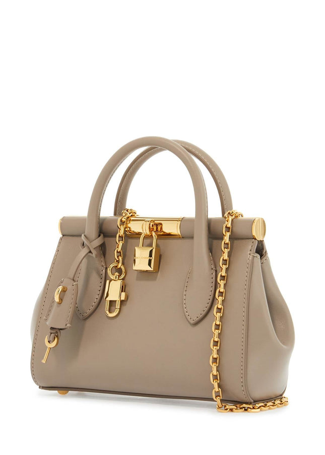 Dolce & Gabbana taupe leather handbag with lock