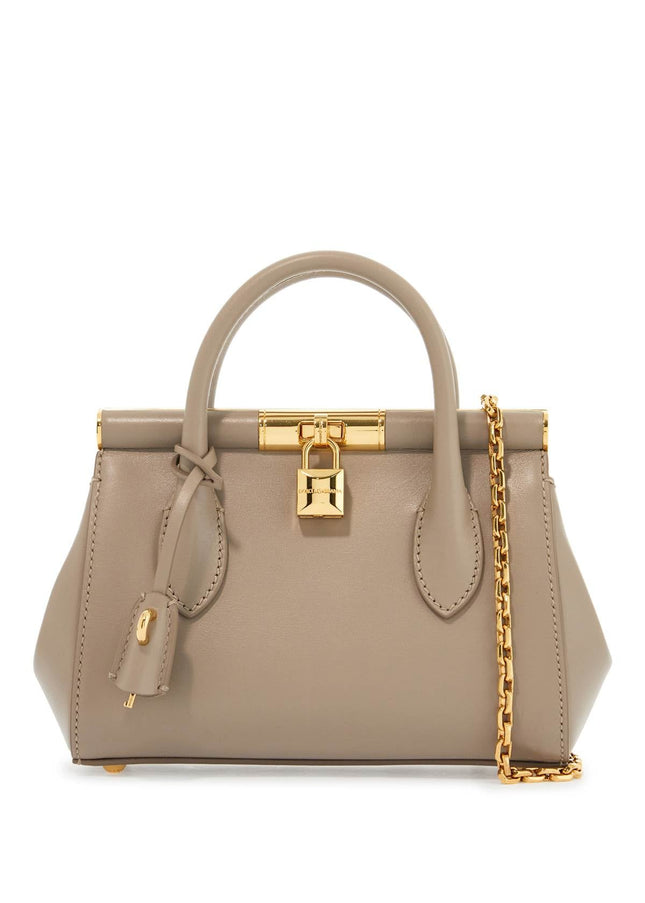 Dolce & Gabbana taupe leather handbag with lock