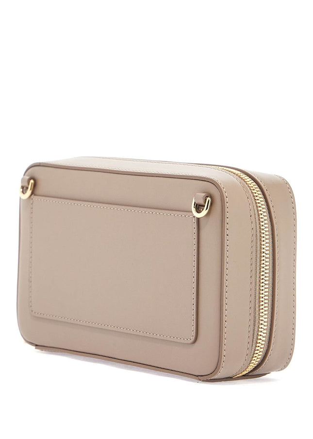 Dolce & Gabbana taupe leather shoulder bag with gold zip