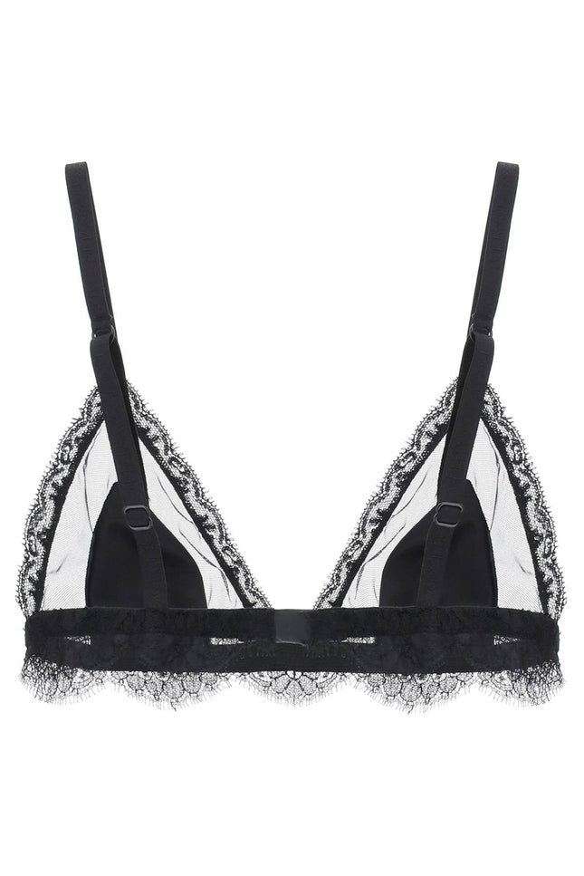 Dolce & Gabbana triangle satin and lace bra - Black