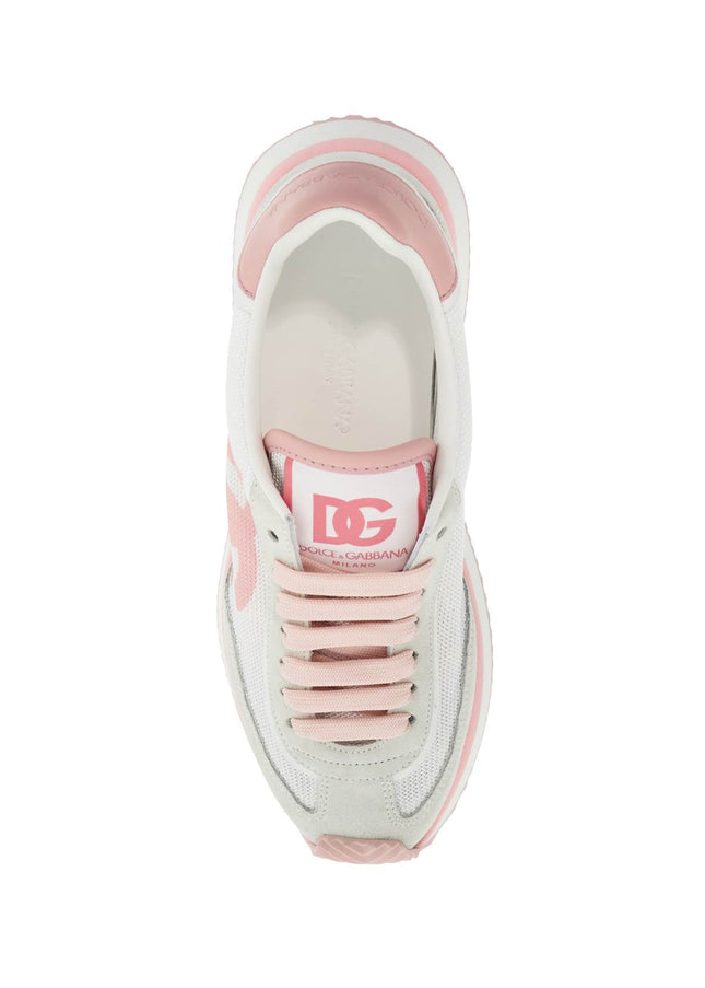 Dolce & Gabbana white and pink dg logo sneakers