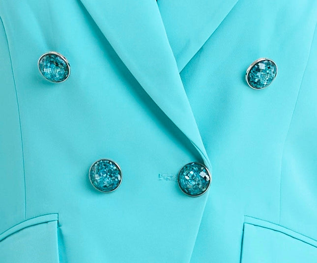 Double-Breasted Suit with Jewel Buttons