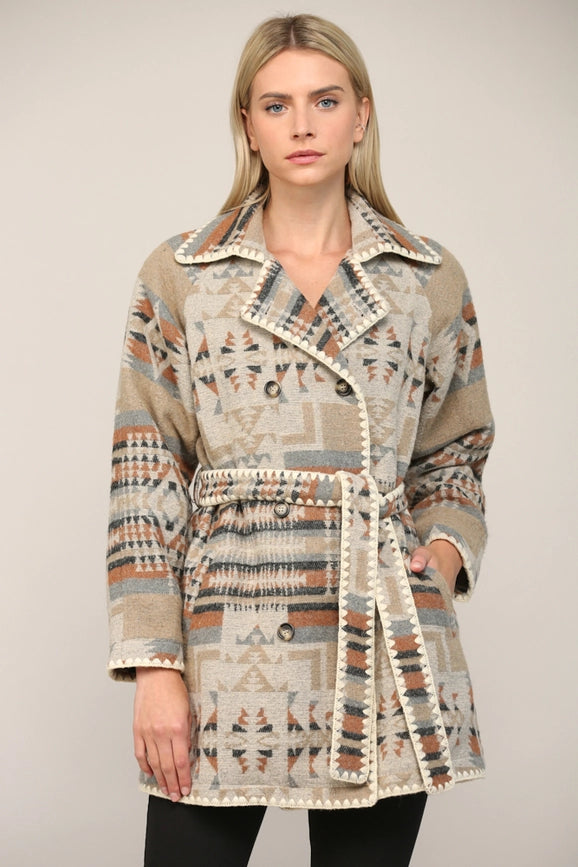 Double Breasted Tunic Trench Coat