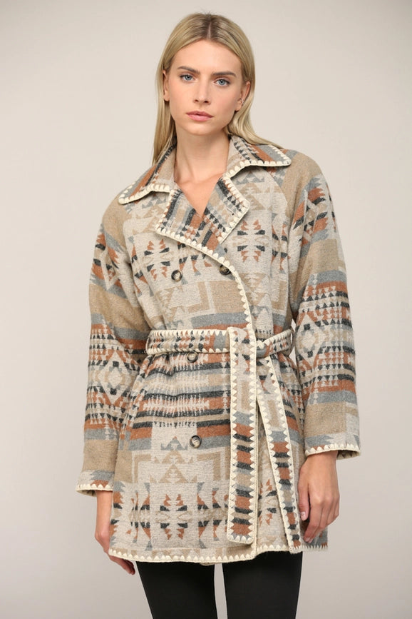 Double Breasted Tunic Trench Coat