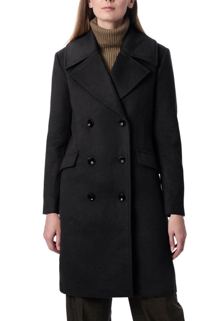 Double Breasted Wool Coat Black