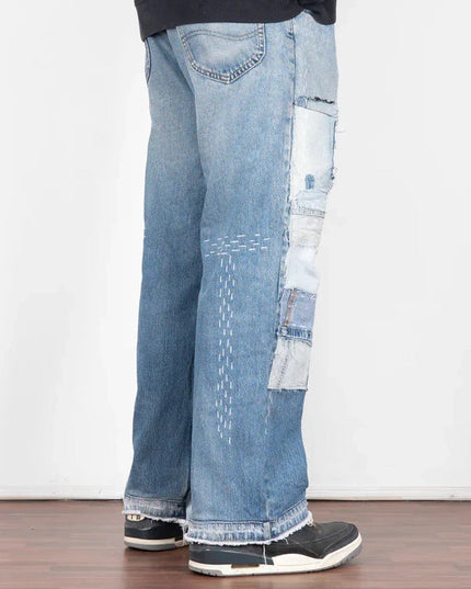 Double Knee Blue Sashiko Denims