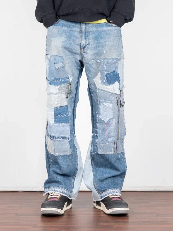 Double Knee Blue Sashiko Denims