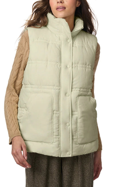 Double Stitch Puffer Vest Sage