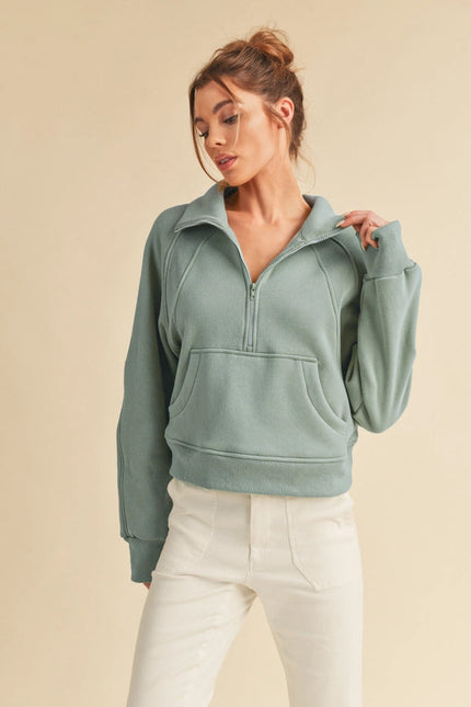 Dove Funnel Neck Half Zip-Hoodie-AEMI + CO-S-Pale Blue-Urbanheer