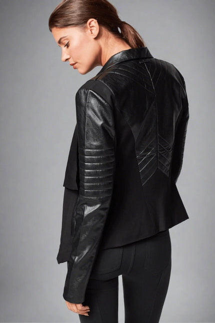 Drape Front Jacket - Black Ats