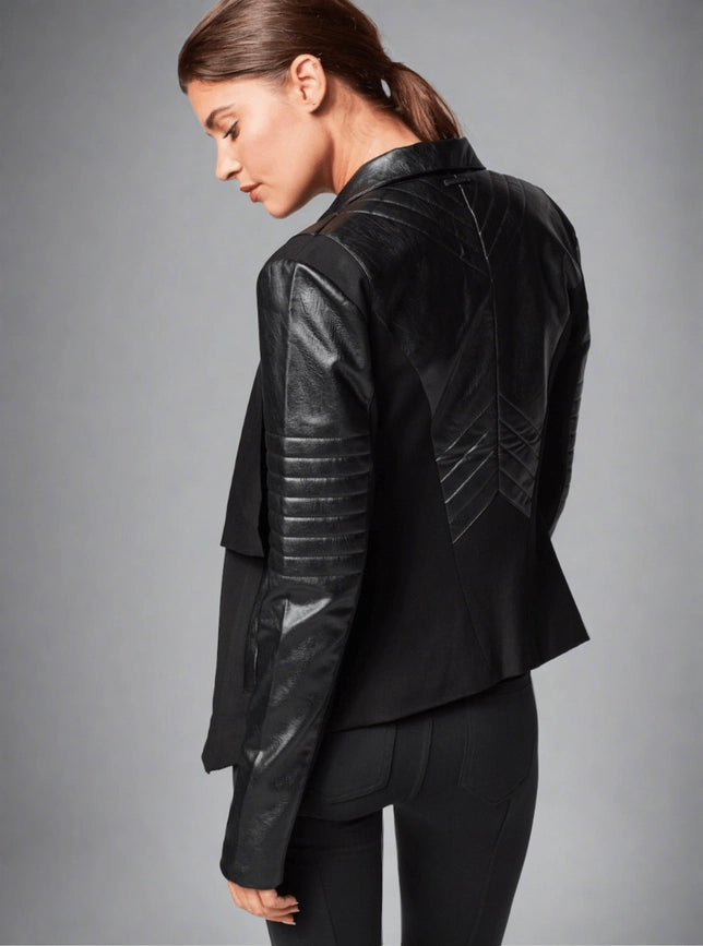 Drape Front Jacket - Black Ats