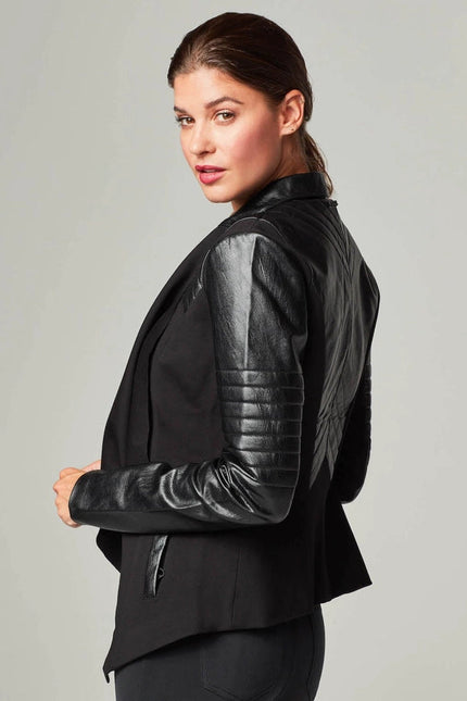 Drape Front Jacket - Black Ats