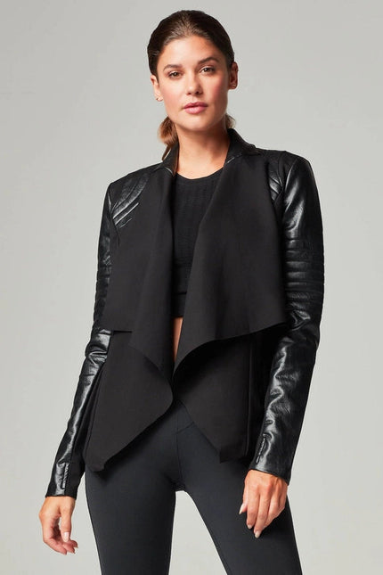 Drape Front Jacket - Black Ats