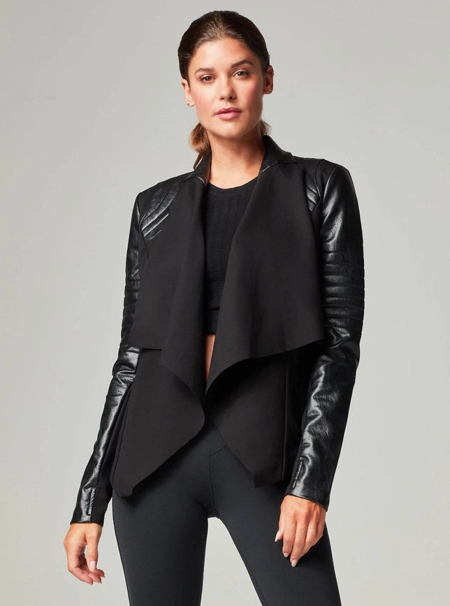 Drape Front Jacket - Black Ats