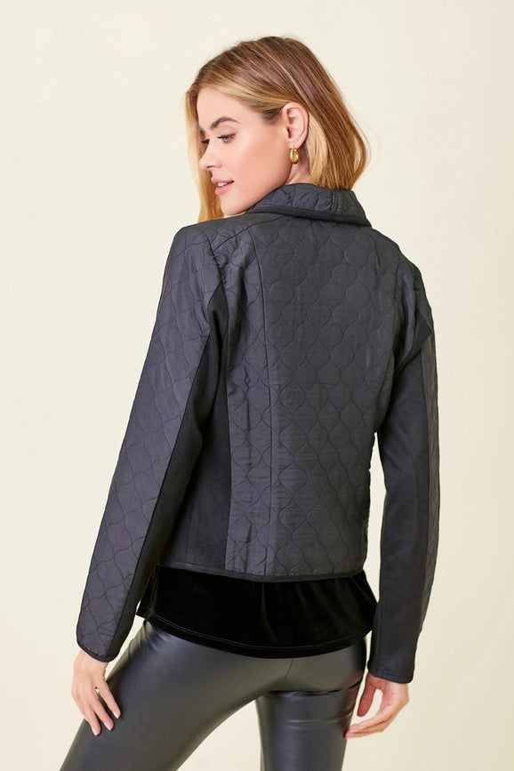 Drape Quilting Jacket Black