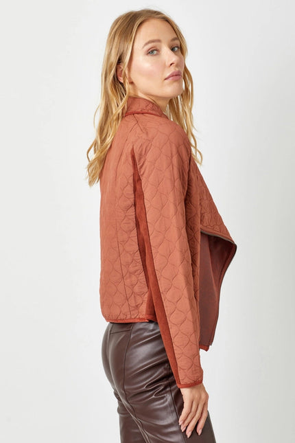 Drape Quilting Jacket Brick