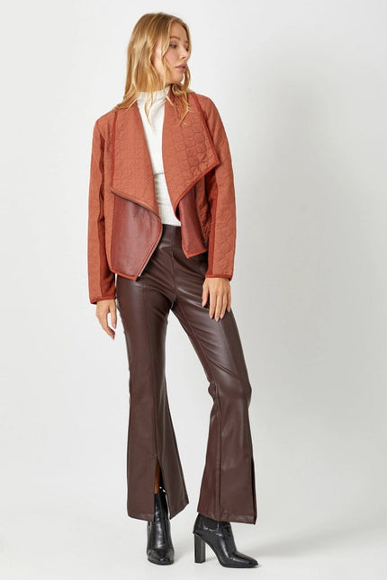 Drape Quilting Jacket Brick