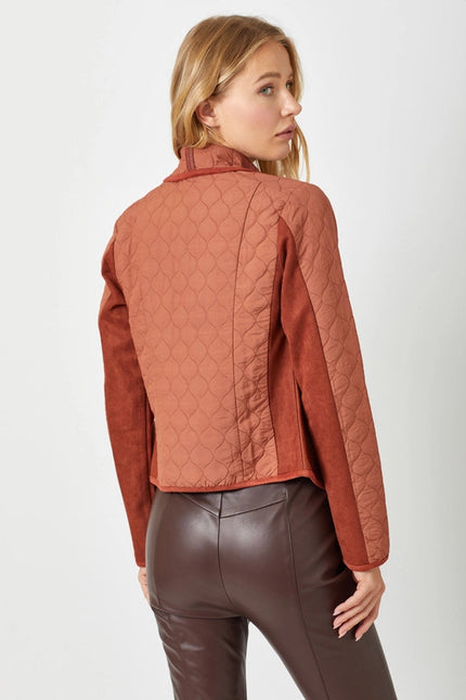 Drape Quilting Jacket Brick