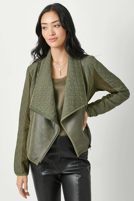 Drape Quilting Jacket Olive