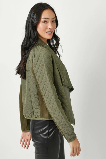 Drape Quilting Jacket Olive