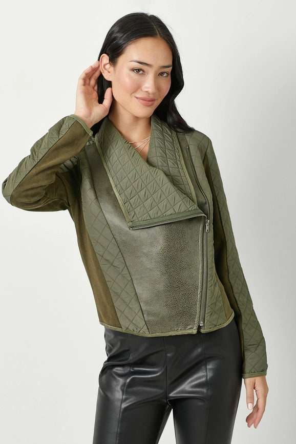 Drape Quilting Jacket Olive