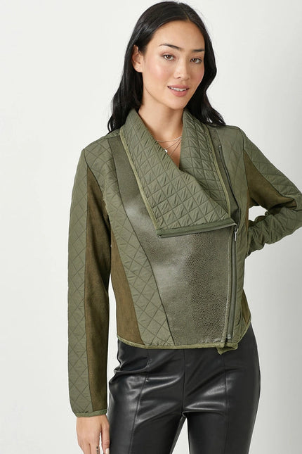 Drape Quilting Jacket Olive