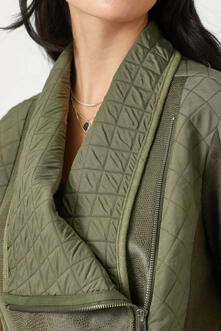 Drape Quilting Jacket Olive