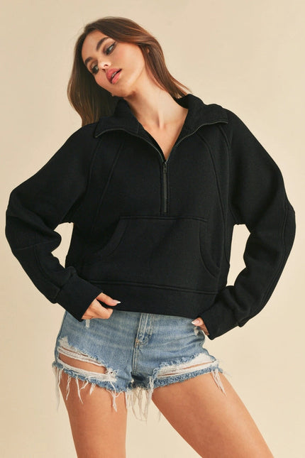 Drea Half-Zip Hoodie-Hoodie-AEMI + CO-Urbanheer