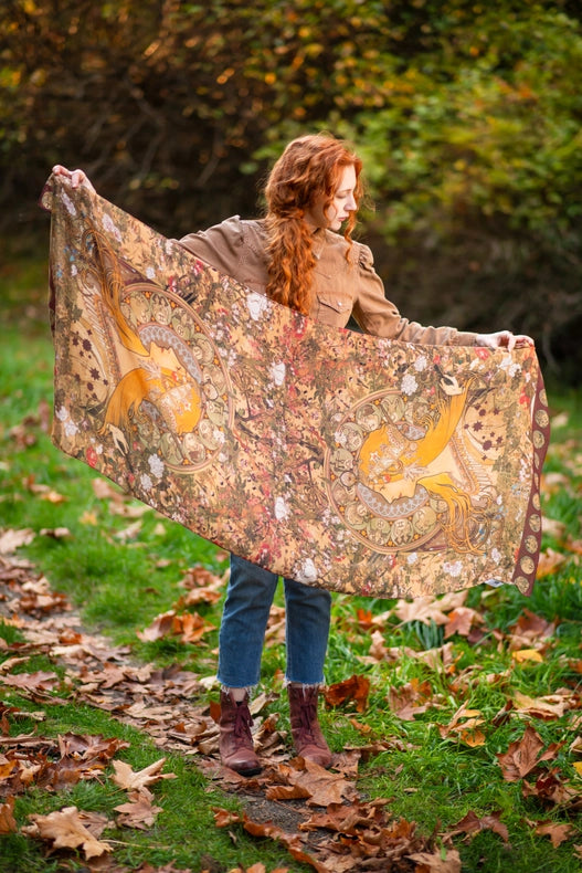 Dreamweaver Bohemian Bamboo Scarf with Zodiac Signs