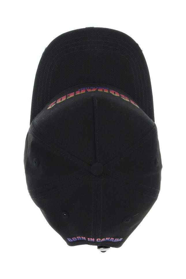 Dsquared2 "baseball cap with gradient logo-men > accessories > scarves hats & gloves > hats-Dsquared2-os-Black-Urbanheer