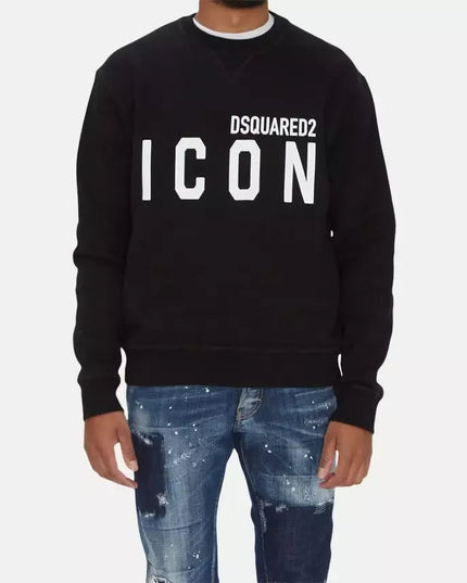 Dsquared² Chic Black Cotton Logo Sweatshirt