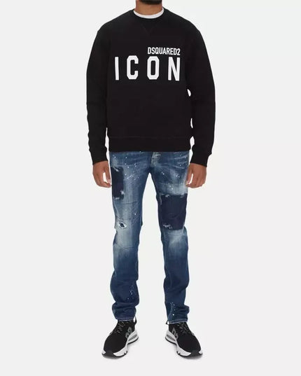 Dsquared² Chic Black Cotton Logo Sweatshirt