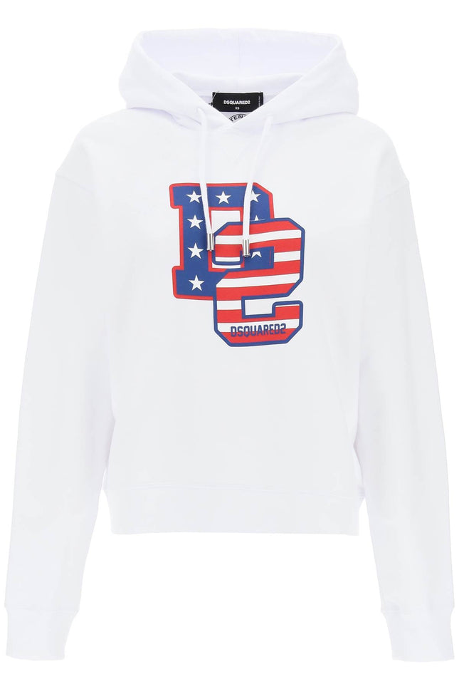 Dsquared2 cool fit hoodie with graphic print-women > clothing > tops > sweatshirts-Dsquared2-Urbanheer