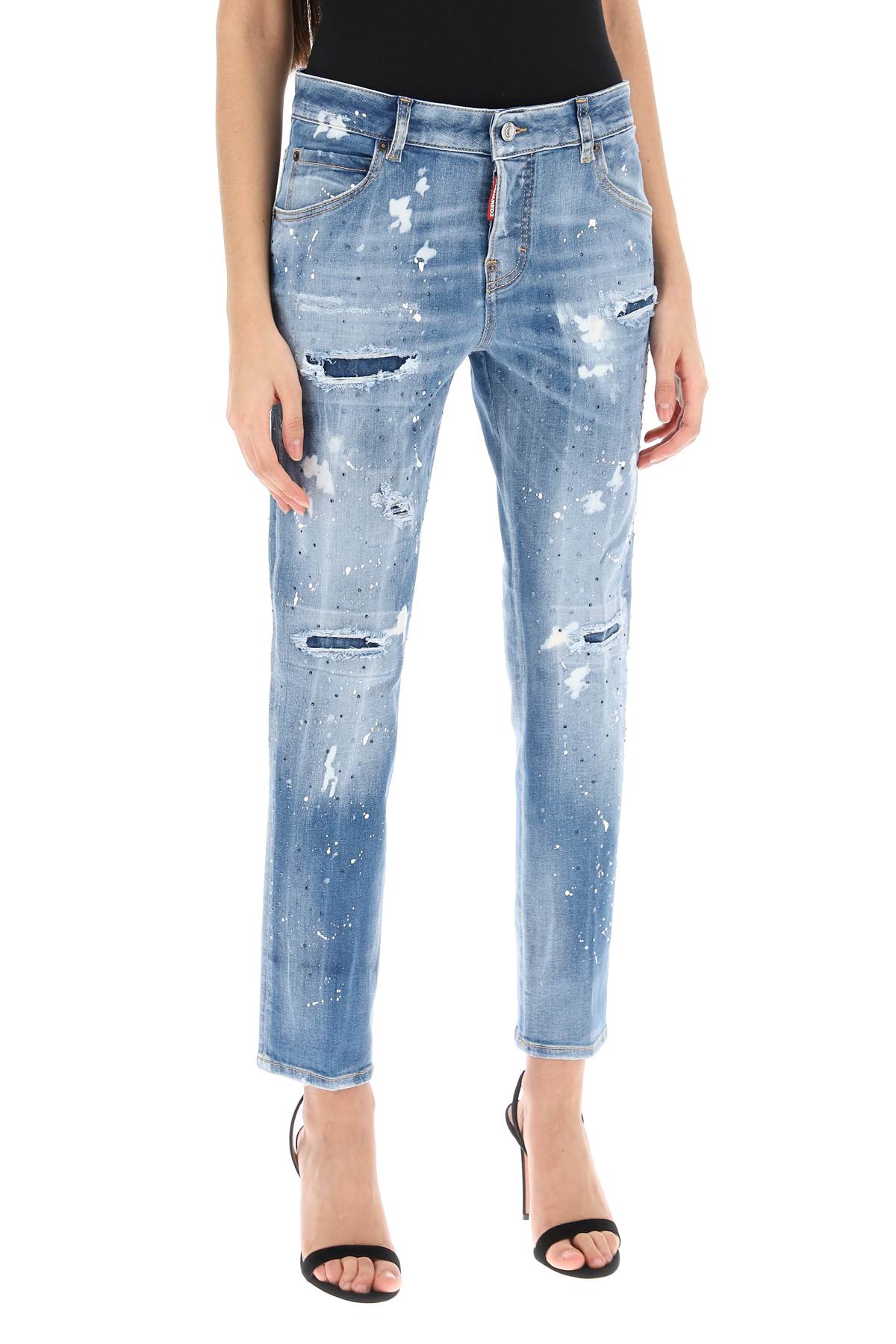 Dsquared2 cool girl jeans in medium ice spots wash-women > clothing > jeans-Dsquared2-Urbanheer