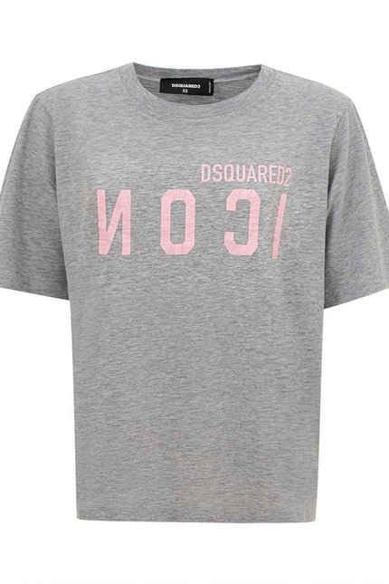 Dsquared² Elegant Gray Cotton Top for Women