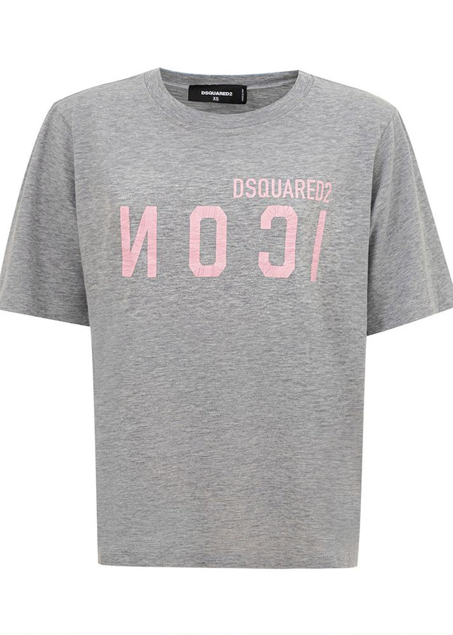 Dsquared² Elegant Gray Cotton Top for Women