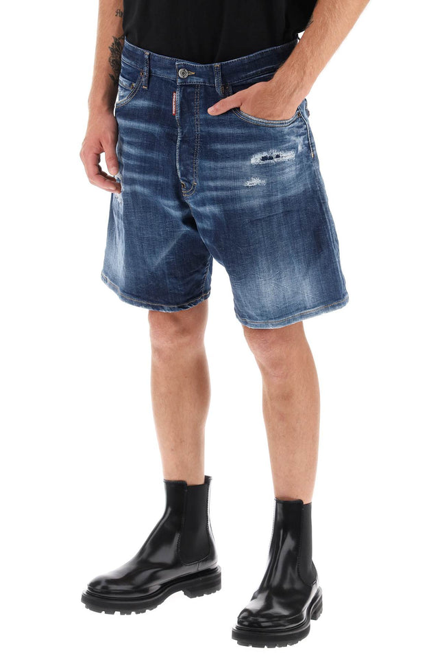 Dsquared2 loose shorts in used denim-men > clothing > jeans > denim shorts-Dsquared2-Urbanheer