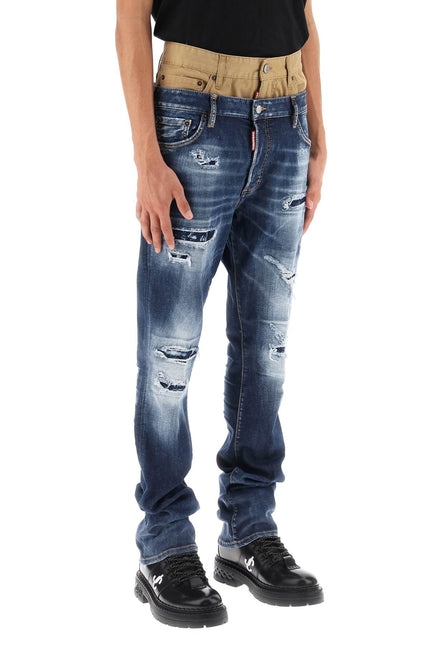 Dsquared2 medium ripped wash skinny twin pack jeans-men > clothing > jeans > jeans-Dsquared2-50-Blue-Urbanheer