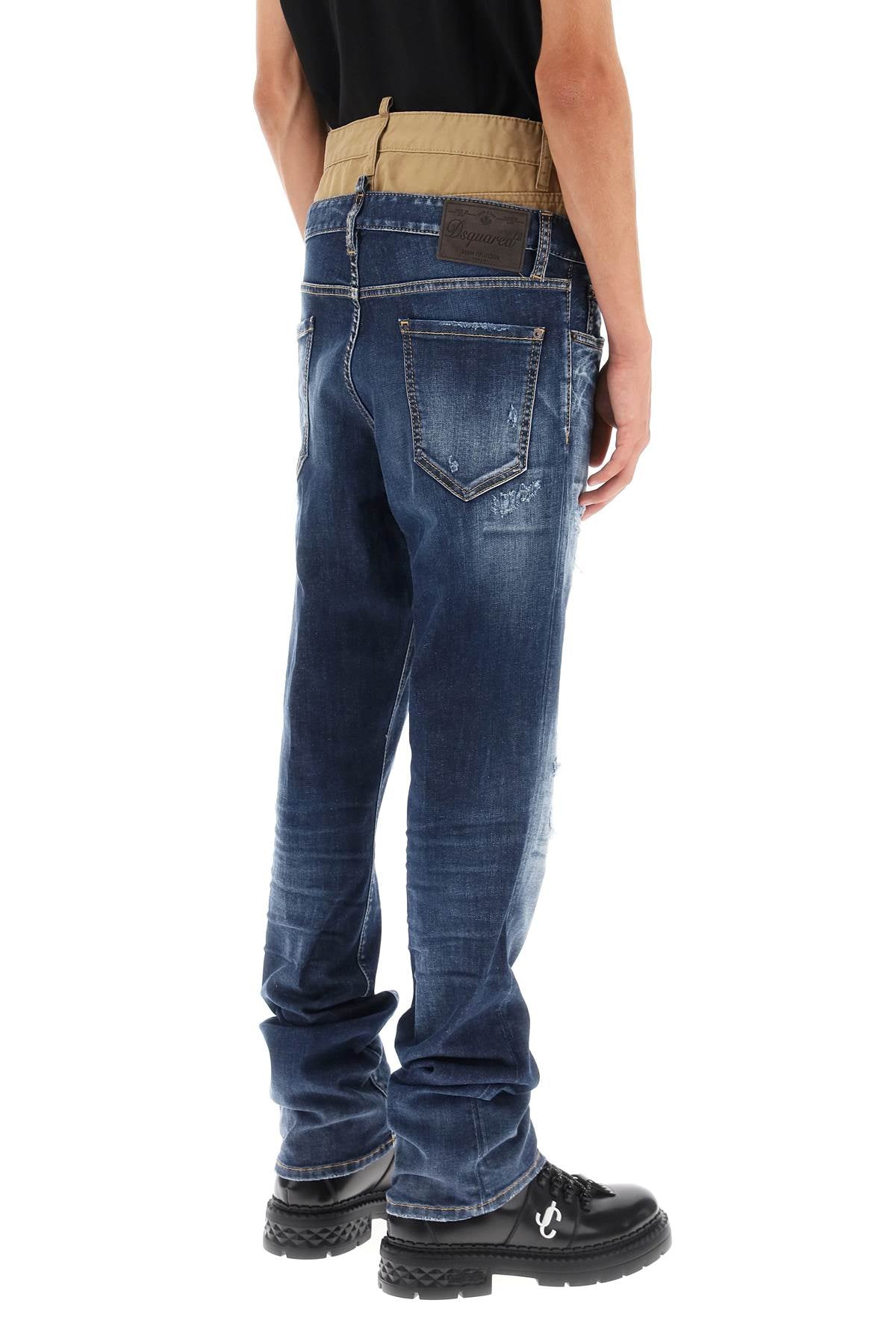 Dsquared2 medium ripped wash skinny twin pack jeans-men > clothing > jeans > jeans-Dsquared2-50-Blue-Urbanheer