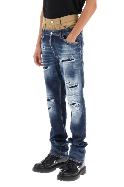 Dsquared2 medium ripped wash skinny twin pack jeans-men > clothing > jeans > jeans-Dsquared2-50-Blue-Urbanheer