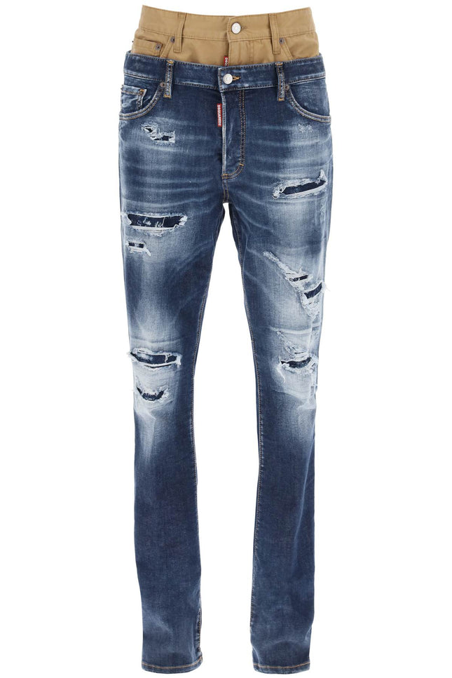 Dsquared2 medium ripped wash skinny twin pack jeans-men > clothing > jeans > jeans-Dsquared2-50-Blue-Urbanheer