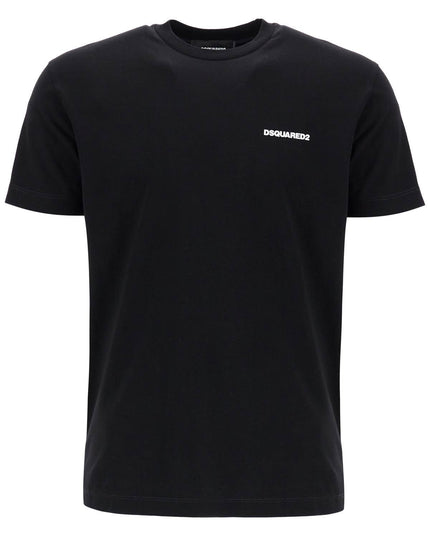 Dsquared2 black cotton t-shirt with embroidered logo