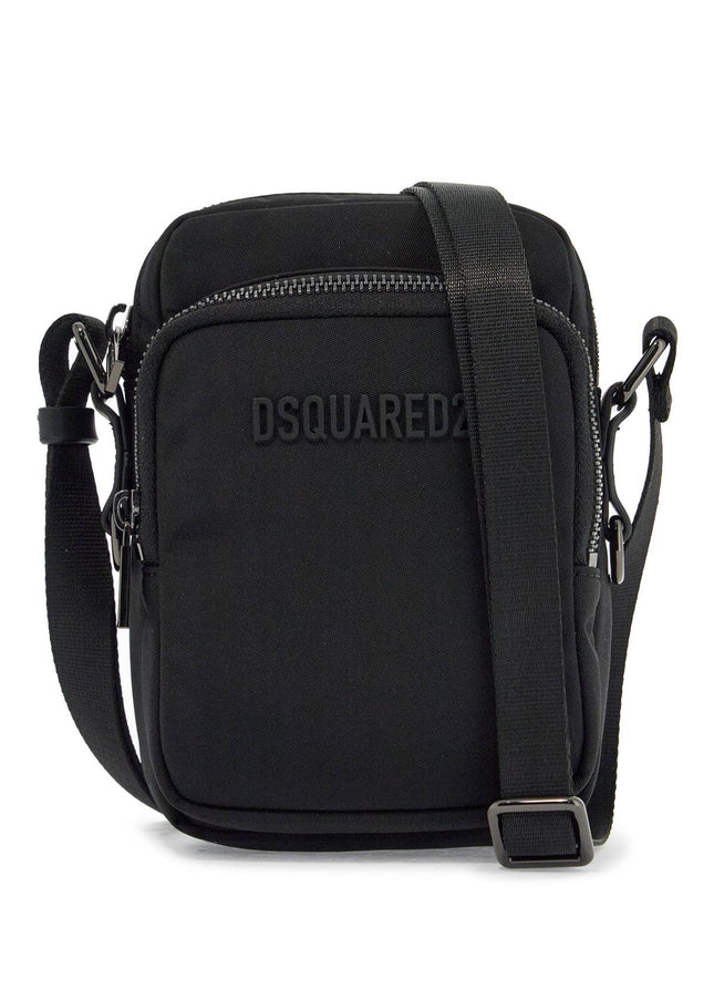 Dsquared2 black minimalist crossbody bag in polyamide