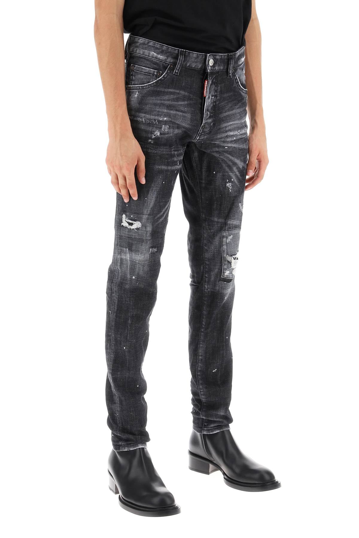 Dsquared2 black ripped wash cool guy jeans