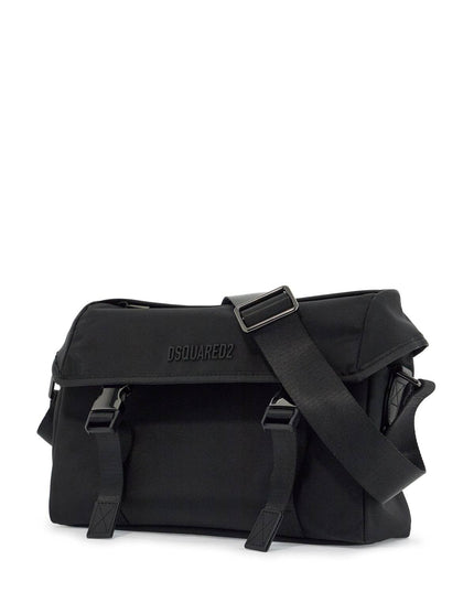 Dsquared2 black shoulder bag in polyamide with spacious compartment