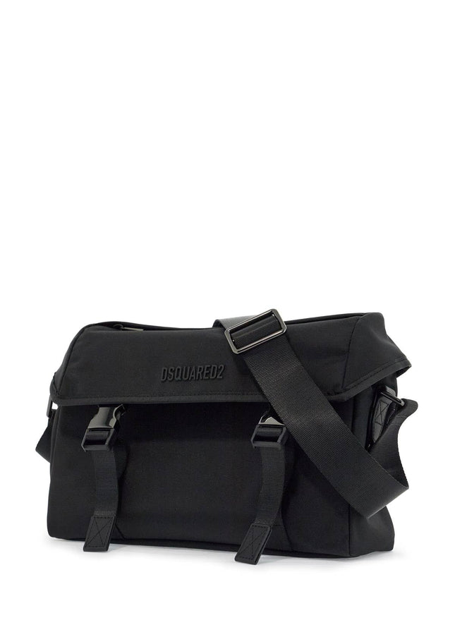 Dsquared2 black shoulder bag in polyamide with spacious compartment