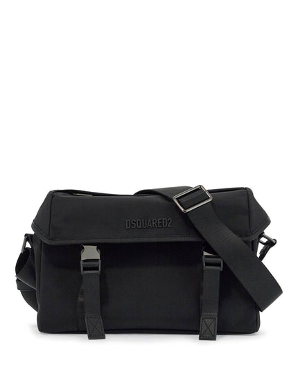 Dsquared2 black shoulder bag in polyamide with spacious compartment