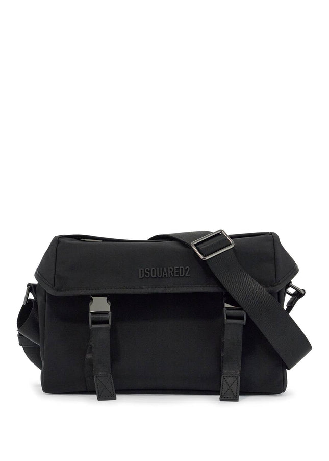 Dsquared2 black shoulder bag in polyamide with spacious compartment