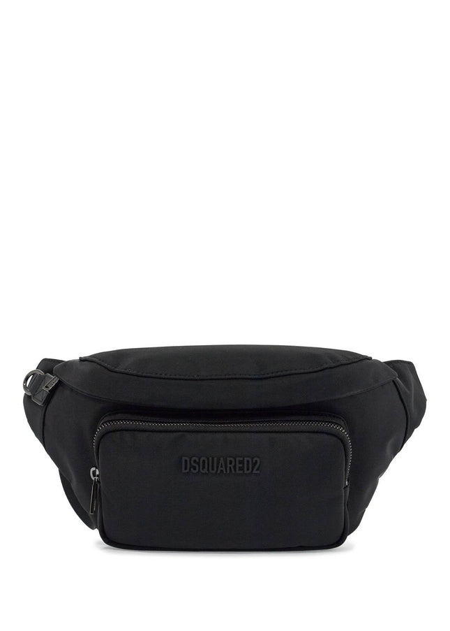 Dsquared2 black waist bag in polyamide with adjustable shoulder strap